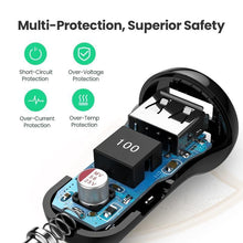 Load image into Gallery viewer, Mini USB Black Car Charger For Mobile Phone Tablet GPS 4.8A Fast Charging Dual USB Car Small Phone Charger Adapter In Car