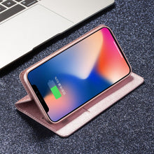 Load image into Gallery viewer, Glitter Leather Magnetic Flip Case for IPhone 14 13 11 12 Mini Pro Max Wallet Card Holder Cover Flip Shockproof Leather Wallet Case With Stand Silicone Bumper Cover