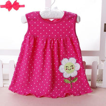 Load image into Gallery viewer, New Summer Cute Baby Girl Infant girl Princess Dress with Headband In Tutu Design With Flowers