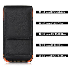 Load image into Gallery viewer, Universal Leather Case for iPhone Mens PU Leather Vertical Case with Belt Clip for iPhone Waist Pack Belt Clip Bag for 3.5-6.3" Mobile Phone Pouch Phone Cover