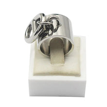 Load image into Gallery viewer, COUYA Women's Rings US Size 6-11 Stainless Steel Silver Color Punk Width Rings With oval-shaped Button Fashion Party Jewelry