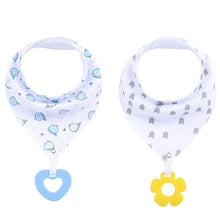 Load image into Gallery viewer, 100% Organic Cotton Super Absorbent And Soft Unisex Baby Bandana Drool Bibs And Teething Toys For Newborn