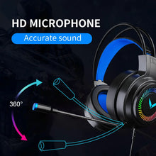 Load image into Gallery viewer, G58 G60 Gaming Headset 7.1 Stereo SVirtual Surround Bass Earphone Headphone with Mic LED Light for Computer PC Gamer Foldable