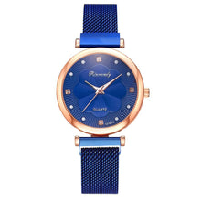 Load image into Gallery viewer, Fashion Set Women Watches Luxury Magnet Buckle Flower Rhinestone Watch Ladies Quartz Wrist Watch WIth Bracelet In Set For Women and Girls