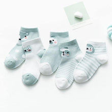 Load image into Gallery viewer, 5Pair Set Cotton Baby Girls Socks Thin Summer Breathable Mesh Kids Toddler Socks Cute Cartoon Children Socks Infant Socks for Kids