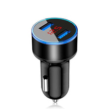 Load image into Gallery viewer, LED Display 3.1A Dual USB Car Charger Universal Mobile Phone Aluminum Car-Chargers