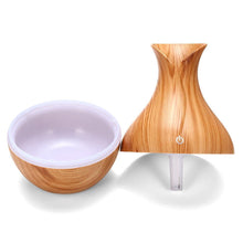 Load image into Gallery viewer, Essential Oil Diffuser 130ml Wood Grain Vase-Shaped Aromatherapy Cool Mist Humidifier With 7 Colors LED Lights & Waterless Auto Shut-Off For Home Office