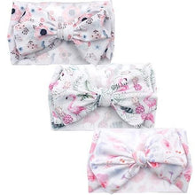 Load image into Gallery viewer, Handmade Luxury 3PCS Baby Accessories Turban Baby Girl Headbands Printed Big Bows Fabric Bow Infant Headwraps bow For Kids