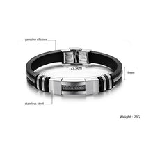 Load image into Gallery viewer, Stainless Steel Silicone Bracelet Men Jewelry Wrist Band Punk Style Men Rubber Charm Brecelet