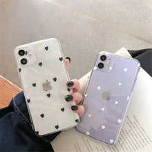 Load image into Gallery viewer, New Transparent Love Heart Phone Case For iPhone 11 12 Pro Max Shockproof Silicone Back Cover Cute Heart Pattern For Women Girls Clear Soft Flexible Durable Slim Hard Back Cases
