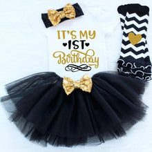 Load image into Gallery viewer, NEW Trend Black 1st Birthday Elegat Infant Baby Girls Princess Dress For Kids Party Dresses Children Clotes