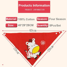 Load image into Gallery viewer, Fashion Modern 5PCS/SET Baby Triangle Double Cotton Bandana Feeding Bibs For Baby Boys/ Girls Baby Kids