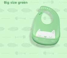 Load image into Gallery viewer, Silicone Baby Eating Bib Children Adjustable Large Boy Girl Saliva Pocket Super Soft Waterproof Bibs For Kids
