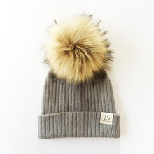Load image into Gallery viewer, Winter Baby Boy Girl Artificial Pompom Knitted Hat Toddler Kids Caps With Pompon for Newborn