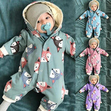 Load image into Gallery viewer, Winter Baby Cartoon Fox Baby Long Sleeve Romper Cute Clothes Onesie for New Born Baby Boy / girl Romper Jumpsuit For Winter Season