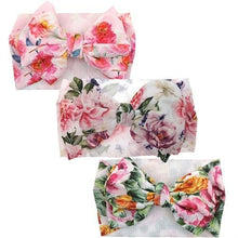 Load image into Gallery viewer, Handmade Luxury 3PCS Baby Accessories Turban Baby Girl Headbands Printed Big Bows Fabric Bow Infant Headwraps bow For Kids