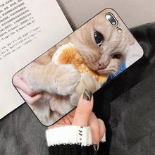 Load image into Gallery viewer, Cute Cat Black Phone Case For IPhone 13 8 7 6 6S Plus X 5 5S SE 2020 XR 11 Pro XS MAX Slim Fit Soft Print Design Flexible Silicone Cover For iPhone