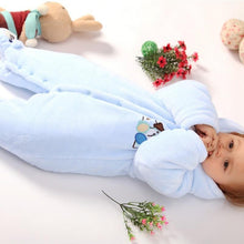 Load image into Gallery viewer, Modern Winter Baby Bear Animal Costume Hooded Romper Warm Flannel Plush Jumpsuit For Girls and Boys