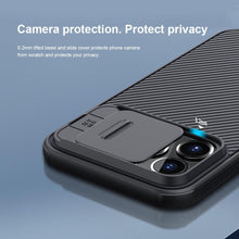 Load image into Gallery viewer, Super Hard Back Soft Shock Absorb Cover for iPhone 13 Pro Max Case Slide Camera Business Black Elegant Back Cover for iPhone 13 Mini 13 Pro Max Case