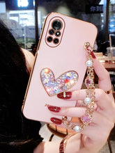 Load image into Gallery viewer, Cute Heart Chain Cute Case Luxury 3D Love Heart Wristband Girl Soft Case For iPhone 14 13 11 12 Pro Max 7 8 Plus Xr X Xs Silicone Phone Cover Cute Case Luxury Hearts Case Camera Cover Protective Soft Slim Girly Case Designed for iPhone