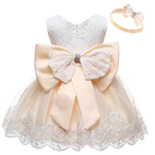 Load image into Gallery viewer, Modern luxury Baby Elegant Baby Girls 1st Year Birthday Dress Halloween Costume Party Dress For Baby And Girls With Big Bow And Modern Unique Colors