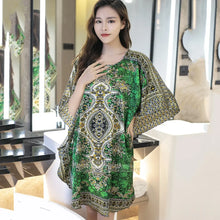 Load image into Gallery viewer, Plus Size Nightgown Sleepwear Women's Summer Nightwear Robe Lady Sexy Nightdress Silk Rayon Loose Bathrobe Gown Home Dress