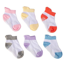 Load image into Gallery viewer, 6 Pairs Cotton Baby 's Non-slip Boat Low Cut Floor Socks With Rubber Grips For Boys & Girls Sock