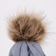 Load image into Gallery viewer, Winter Warm Baby Hat Fur Pompom Knitted Baby Hat Cap Infant Toddler Kids Hat Beanie In Modern Designer Style