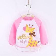 Load image into Gallery viewer, Cute Cartoon Print Baby Waterproof Long Sleeve Apron Children Feeding Smock Bib Baby Accessories