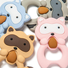 Load image into Gallery viewer, Silicone Raccoon Animal Cartoon Teether Food Grade Chewable Teething Toddle Safe For Baby And Perfect Gift For Babies
