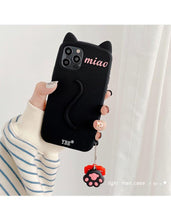 Load image into Gallery viewer, Cartoon Cute Cat Ear Phone Case For Iphone 14 12 13 11pro Max X Xr Xs 7 14plus Matte Soft Silicone Shockproof Case Funny Cat Design Cute Back Case