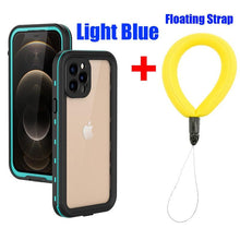 Load image into Gallery viewer, Waterproof For iPhone 14 13 12 11 Pro Max Case Red Clear Cover Diving Underwater Swim Outdoor Sports Built-in Screen Protector Full Body Heavy Duty Protective Cover for iPhone
