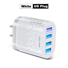 Load image into Gallery viewer, Portable USB Charger 3A Quick Charge 3.0 Mobile Phone Charger 4 Port 48W Fast Wall Chargers