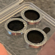 Load image into Gallery viewer, Camera Lense Protection Glass Large Glitter Stone Camera Protector For iPhone 13 Mini 14 Pro Max luxury Glitter Diamand Camera Lens Protectors Camera Metal Ring Glass For iPhone 11 Protective Cap