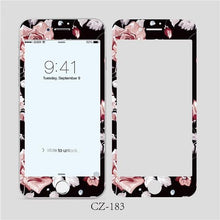 Load image into Gallery viewer, 3D Curved Edge Tempered Glass for iPhone 6 6s 7 8 Plus Fashion Flowers Pattern Screen Protector Protective Film Tempered Glass Screen Protector Designed for iPhone