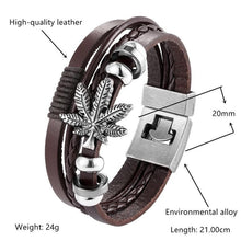 Load image into Gallery viewer, Trendy Modern Jewelry Leather Bracelet Men Braided Multilayer Anchor Bracelets Ladies Rope Chain for Male Jewelry Classic Style