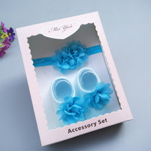 Load image into Gallery viewer, Baby Newborn Solid Color Lace Baby Bowknot Socks & Princess Cute Baby Socks Hair Band Set FOr Girls Baby In Modern Design