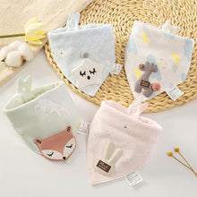 Load image into Gallery viewer, Baby Bibs Triangle Double Cotton Bibs Cartoon Saliva Towel Baby Boys Girls Feeding Apron Cotton Bib for Kids