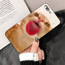 Load image into Gallery viewer, Cute Cat Black Phone Case For IPhone 13 8 7 6 6S Plus X 5 5S SE 2020 XR 11 Pro XS MAX Slim Fit Soft Print Design Flexible Silicone Cover For iPhone