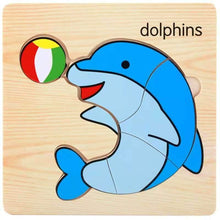 Load image into Gallery viewer, 3D Wooden Children Interesting Puzzle Toys With Animals and Cars Exellent Puzzles Intelligence Kids Early Educational Toys For Children