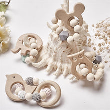 Load image into Gallery viewer, Modern Baby Silicone Wooden Nursing Bracelets Wood Teether Silicone Beads Teething Wood Rattles Toys for Baby