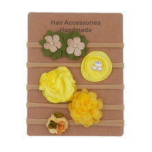 Load image into Gallery viewer, Handmade Set Baby Headband Solid Knot Flower Hair Bow Kids Nylon Elastic Soft Hair Bands Handmade For Girls Hair Accessories