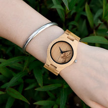 Load image into Gallery viewer, BOBO BIRD E04 Women's Elk Deer Design Dial Fashion Bamboo Watch Japan Quartz Bamboo Band Watches As Best Gift For Ladies Relojio