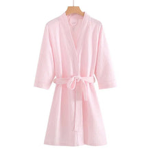 Load image into Gallery viewer, Waffle Lovers Robe Kimono Bath Gown Nightgown Women's Sexy Nightgown Soft Home Dressing Gown Intimate Lingerie Loose Homewear