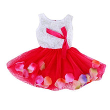 Load image into Gallery viewer, Luxury Modern Handmade Girls Sweetness Flower Kids Dress Princess Summer Sleeveless Mini Tutu Dress Childs Bow Pink Yellow Red Girls Clothing Dress