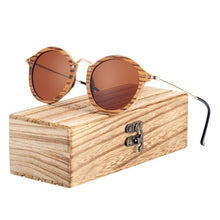 Load image into Gallery viewer, New Luxury Zebra Wood Sunglasses Handmade Round Sunglasses Polarized Eyewear For Men and Women With UV400 Protection