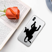 Load image into Gallery viewer, Cute black cat Phone Case for iphone 13 11 12 pro XS MAX 8 7 6 6S Plus X 5S SE 2020 XR case Cute Cat Slim Fit Glossy Stylish Cover Soft Shockproof Phone Case