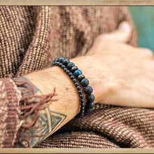 Load image into Gallery viewer, Lava Stone Men Wrist Bracelet Natural Moonstone Bead Tibetan Chakra Diffuser Bracelets For Men Jewelry Cool Gifts