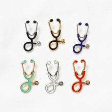 Load image into Gallery viewer, Doctors Nurses Mini Stethoscope Brooches Pins Jackets Coat Lapel Pin Bag Button Collar Badges Gifts Medical Jewelry