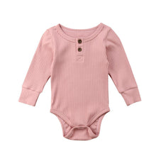Load image into Gallery viewer, Newborn Infant Baby Girl Boy Ribbed Bodysuit Ruffle Long Sleeve One-Pieces Solid Jumpsuit Outfits For Girls